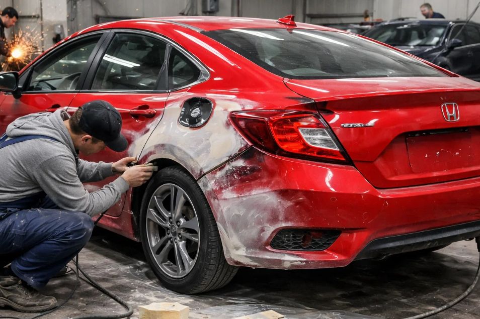  | Ремонт порогов Honda Civic 4D
